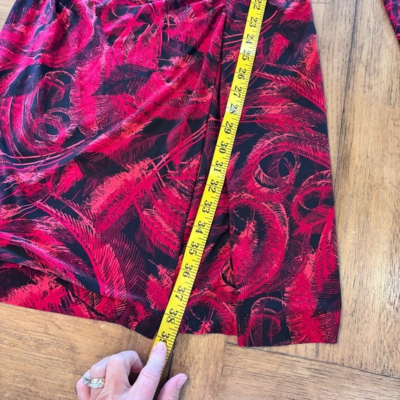 Norma Kamali Faux Wrap Jersey Dress, Feather Print, Medium, Office Cocktail - Picture 16 of 16